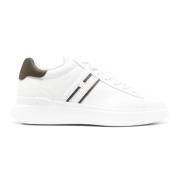 Witte Leren Sneakers Logo Patch Hogan , White , Heren