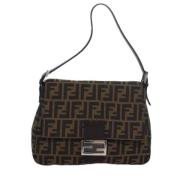 Pre-owned Canvas shoulder-bags Fendi Vintage , Brown , Dames