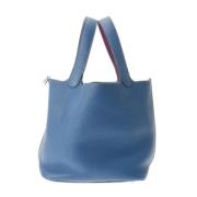 Pre-owned Leather handbags Hermès Vintage , Blue , Dames