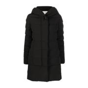 Zwarte Gewatteerde Parka met Capuchon Woolrich , Black , Dames