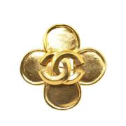 Pre-owned Metal brooches Chanel Vintage , Yellow , Dames