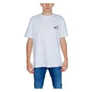 Witte Ronde Hals T-Shirt Mannen Tommy Hilfiger , White , Heren