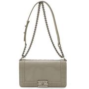 Pre-owned Leather chanel-bags Chanel Vintage , Gray , Dames