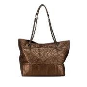 Pre-owned Leather totes Chanel Vintage , Brown , Dames