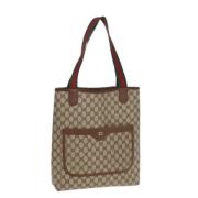 Pre-owned Leather totes Gucci Vintage , Beige , Dames