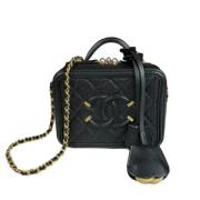 Pre-owned Leather chanel-bags Chanel Vintage , Black , Dames