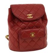 Pre-owned Leather chanel-bags Chanel Vintage , Red , Dames