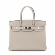 Pre-owned Leather handbags Hermès Vintage , Gray , Dames