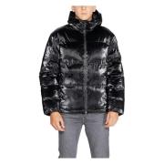 Zwarte Hooded Ritsjas voor Mannen Emporio Armani EA7 , Black , Heren