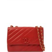 Pre-owned Leather chanel-bags Chanel Vintage , Red , Dames