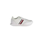 Witte Sneakers met Contrastdetails en Logo Tommy Hilfiger , White , Da...