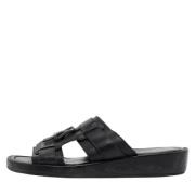 Pre-owned Leather sandals Dolce & Gabbana Pre-owned , Black , Dames