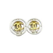 Pre-owned Metal earrings Chanel Vintage , Yellow , Dames