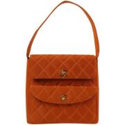 Pre-owned Nylon chanel-bags Chanel Vintage , Orange , Dames