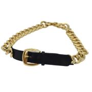 Pre-owned Metal belts Chanel Vintage , Yellow , Dames