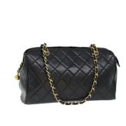 Pre-owned Leather chanel-bags Chanel Vintage , Black , Dames