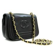 Pre-owned Leather chanel-bags Chanel Vintage , Black , Dames