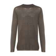 Koffiebruine Gebreide Crew Neck Sweater Rick Owens , Brown , Heren