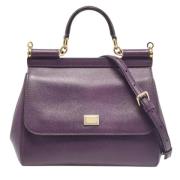 Pre-owned Leather handbags Dolce & Gabbana Pre-owned , Purple , Dames