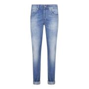 Slim Fit Op Maat Gemaakte Jeans Dondup , Blue , Heren