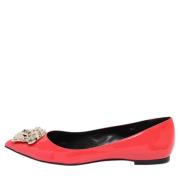 Pre-owned Leather flats Versace Pre-owned , Pink , Dames