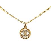 Pre-owned Metal necklaces Chanel Vintage , Yellow , Dames