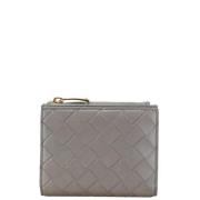 Pre-owned Leather wallets Bottega Veneta Vintage , Gray , Dames