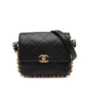 Pre-owned Leather crossbody-bags Chanel Vintage , Black , Dames