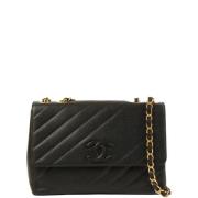 Pre-owned Leather chanel-bags Chanel Vintage , Black , Dames