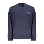 Blauwe Logo Print Katoenen Sweatshirt Tommy Hilfiger , Blue , Heren