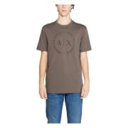 Bruin Effen Ronde Hals T-shirt Armani Exchange , Brown , Heren