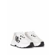 Wit Zwart Logo Sneaker Dolce & Gabbana , White , Dames