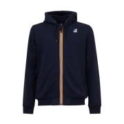 Blauwe Hoodie met Contrasterende Rits K-Way , Blue , Heren