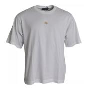 Metal DG Logo Katoenen T-shirt Dolce & Gabbana , White , Heren