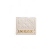 Beige Faux Leather Portemonnee voor Vrouwen Love Moschino , Beige , Da...