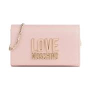 Stijlvolle PU-tas Love Moschino , Pink , Dames