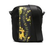 Zwarte Barok-Patroon Gewatteerde Messenger Tas Versace Jeans Couture ,...