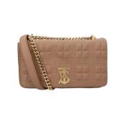 Pre-owned Leather shoulder-bags Burberry Vintage , Beige , Dames