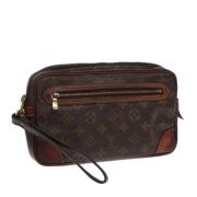 Pre-owned Canvas clutches Louis Vuitton Vintage , Brown , Dames