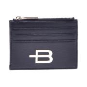 Card holder with zip in black saffiano Baldinini , Black , Dames