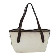 Pre-owned Canvas shoulder-bags Burberry Vintage , White , Dames