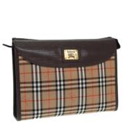 Pre-owned Canvas clutches Burberry Vintage , Beige , Dames