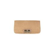 Pre-owned Leather clutches Coach Pre-owned , Beige , Dames