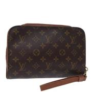 Pre-owned Canvas clutches Louis Vuitton Vintage , Brown , Dames