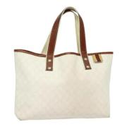 Pre-owned Canvas totes Gucci Vintage , White , Dames