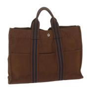 Pre-owned Canvas handbags Hermès Vintage , Brown , Dames