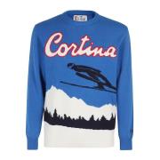 Klassieke Crewneck Sweater MC2 Saint Barth , Blue , Heren