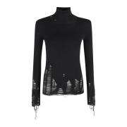 Stijlvolle Gebreide Pullover Trui MM6 Maison Margiela , Black , Dames