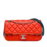 Pre-owned Leather chanel-bags Chanel Vintage , Red , Dames