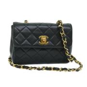 Pre-owned Leather chanel-bags Chanel Vintage , Black , Dames